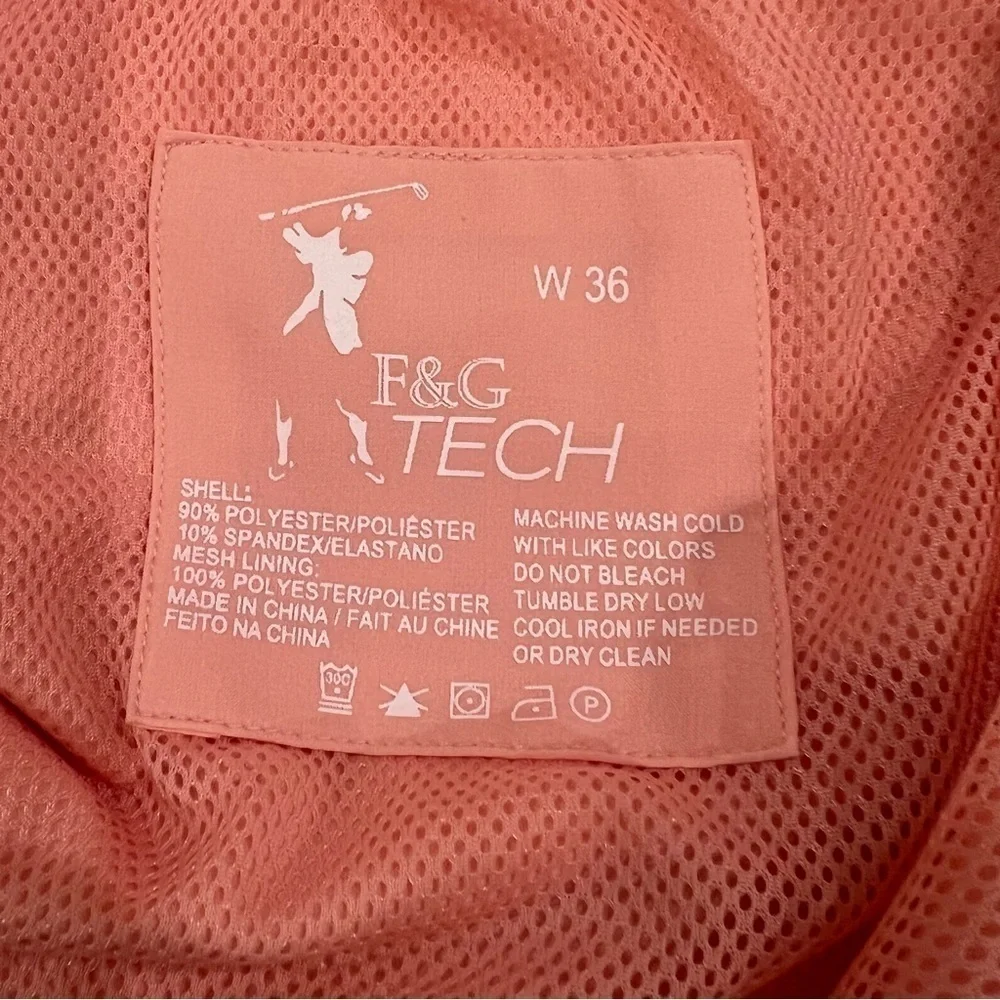 Fairway & Greene F&G Tech Men's Golf Shorts Flat W 36 salmon performance pink E
